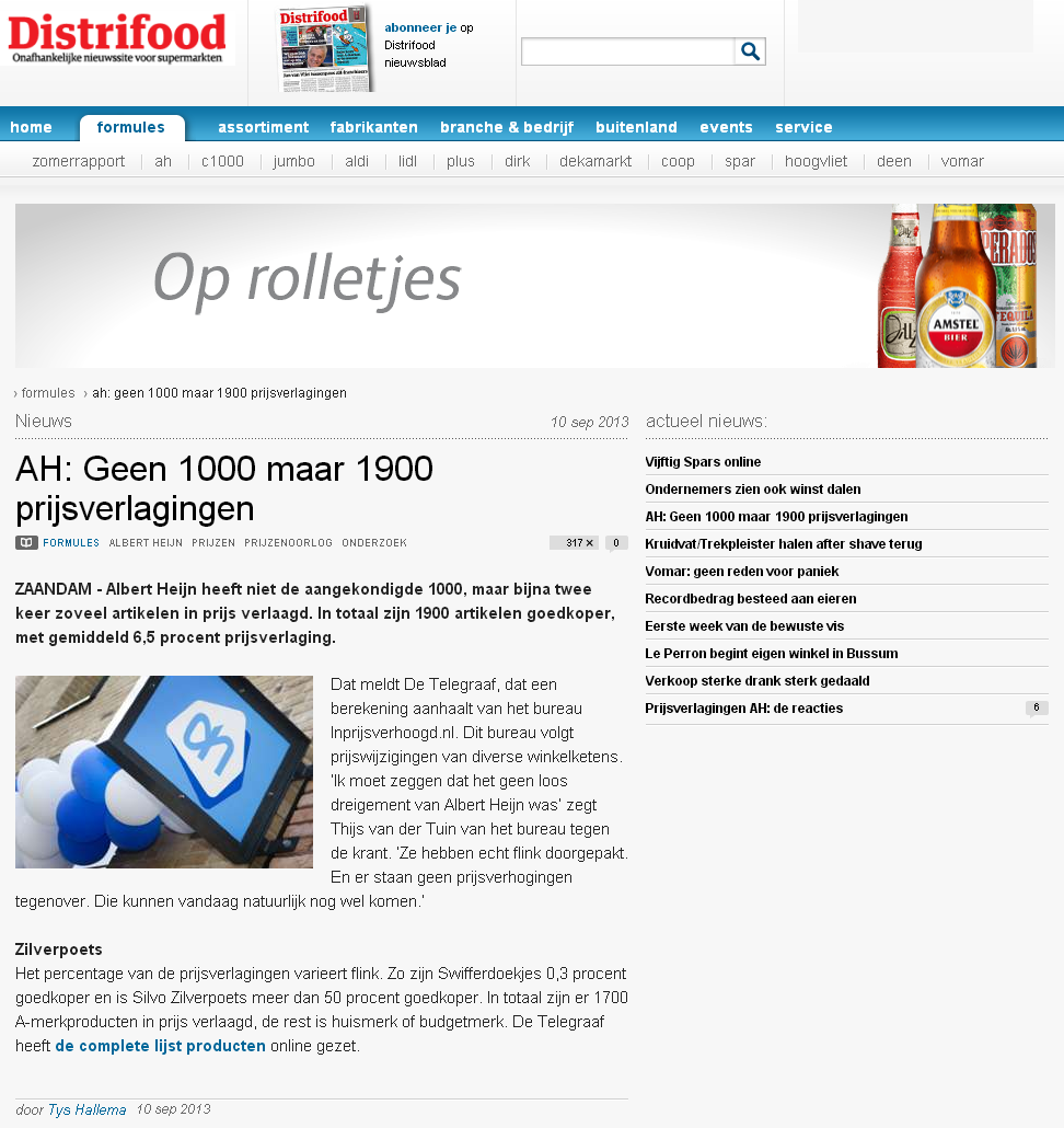 Distrifood.nl: AH: Geen 1000 maar 1900 prijsverlagingen